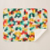 Rood Blauw Geel Wit Abstract Patroon Sherpa Deken (Voorkant (horizontaal))