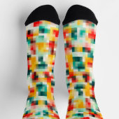 Rood Blauw Geel Wit Abstract Patroon Sokken (Top)