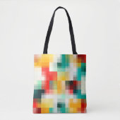 Rood Blauw Geel Wit Abstract Patroon Tote Bag (Voorkant)