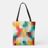 Rood Blauw Geel Wit Abstract Patroon Tote Bag (Achterkant)