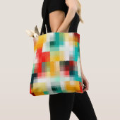 Rood Blauw Geel Wit Abstract Patroon Tote Bag (Dichtbij)