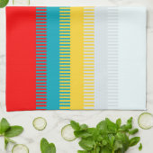 Rood Blauw Geel Wit Grijs Abstract Uniek Patroon Theedoek (Gevouwen)