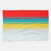 Rood Blauw Geel Wit Grijs Abstract Uniek Patroon Theedoek (Horizontaal)