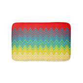 Rood Blauw Geel Wit Zigzag Badmat (Voorkant)