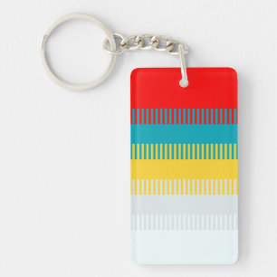 Rood Blauw Geel Witte Grauwe Cute Cous Unieke Stri Sleutelhanger