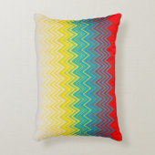 Rood Blauw Geel Witte Zigzag Accent Kussen (Voorkant(Verticaal))