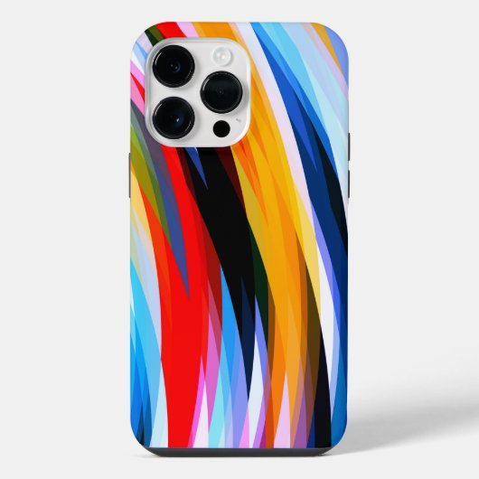 Rood Blauw Geel Zwart iPhone Hoesje (Achterkant)