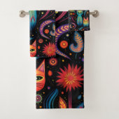 Rood Blauw Gele katten Bad Handdoek (Insitu)