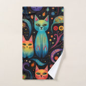 Rood Blauw Gele katten Bad Handdoek (Handdoek)