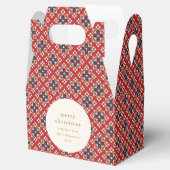  Rood Blauw Geometrisch Custom Merry Christmas Bedankdoosjes (Geopend)