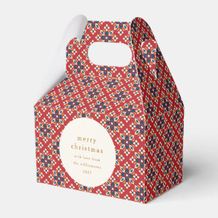 Rood Blauw Geometrisch Custom Merry Christmas Bedankdoosjes