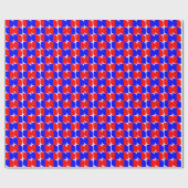 Rood & Blauw Geometrisch Patroon Cadeaupapier (Vlak)