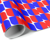 Rood & Blauw Geometrisch Patroon Cadeaupapier (Rol Hoek)