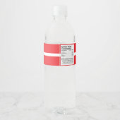 Rood & Blauw Gepersonaliseerd Afstuderen Waterfles Etiket (Achterkant)