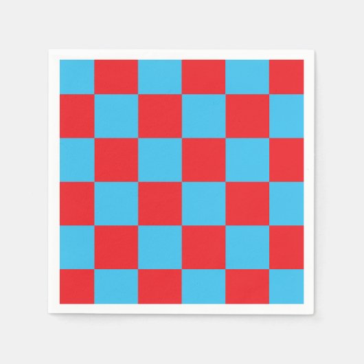 Rood Blauw Geruit Check ontwerp Servet (Voorkant)