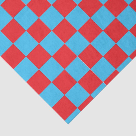 Rood Blauw Geruit Check ontwerp Tissuepapier (Detail)