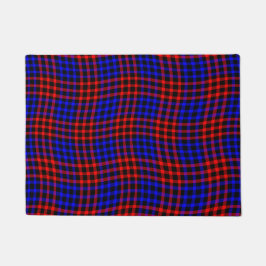 Rood Blauw Geruit Geruit Naadloos Patroon Deurmat