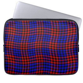 Rood Blauw Geruit Geruit Naadloos Patroon Laptop Sleeve