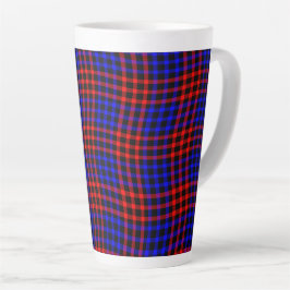 Rood Blauw Geruit Geruit Naadloos Patroon Latte Mok