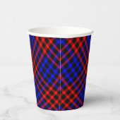 Rood Blauw Geruit Geruit Naadloos Patroon Papieren Bekers (Rechts)
