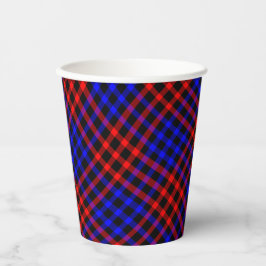 Rood Blauw Geruit Geruit Naadloos Patroon Papieren Bekers