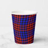 Rood Blauw Geruit Geruit Naadloos Patroon Papieren Bekers (Achterkant)