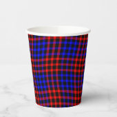 Rood Blauw Geruit Geruit Naadloos Patroon Papieren Bekers (Links)