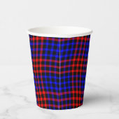 Rood Blauw Geruit Geruit Naadloos Patroon Papieren Bekers (Rechts)