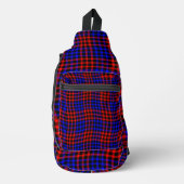 Rood Blauw Geruit Geruit Naadloos Patroon Sling Bag (Voorkant)