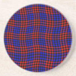 Rood Blauw Geruit Geruit Naadloos Patroon Zandsteen Onderzetter