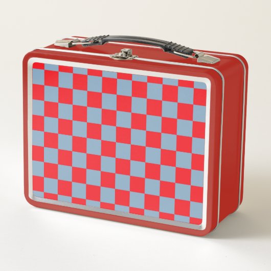Rood blauw geruit gingham patroon (Voorkant)