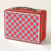 Rood blauw geruit gingham patroon (Achterkant)