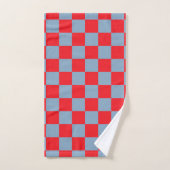 Rood blauw geruit gingham patroon bad handdoek (Handdoek)