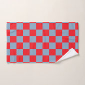 Rood blauw geruit gingham patroon bad handdoek (Handdoek)