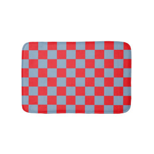 Rood blauw geruit gingham patroon badmat