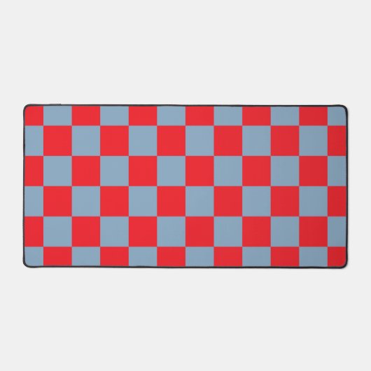 Rood blauw geruit gingham patroon bureaumat (Voorkant)