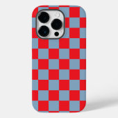 Rood blauw geruit gingham patroon Case-Mate iPhone case (Achterkant)