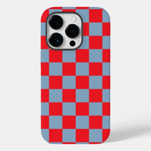 Rood blauw geruit gingham patroon Case-Mate iPhone case (Achterkant)