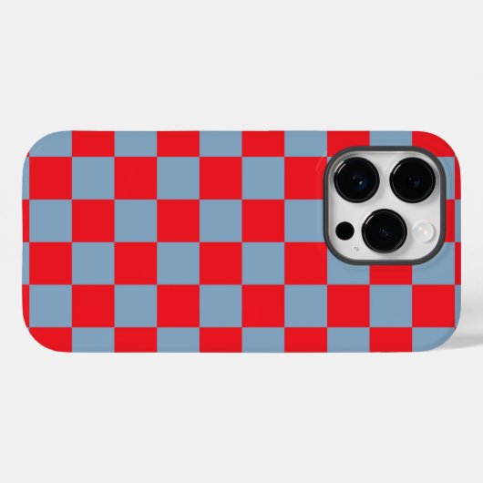 Rood blauw geruit gingham patroon Case-Mate iPhone case (Achterkant (horizontaal))