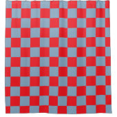 Rood blauw geruit gingham patroon douchegordijn (Voorkant)