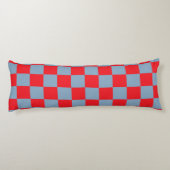 Rood blauw geruit gingham patroon lichaamskussen (Achterkant)