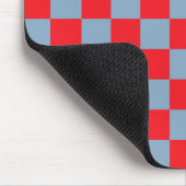 Rood blauw geruit gingham patroon muismat (Hoek)