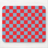 Rood blauw geruit gingham patroon muismat (Voorkant)