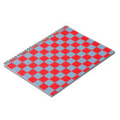 Rood blauw geruit gingham patroon notitieboek (Linkerzijde)