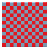 Rood blauw geruit gingham patroon perfect poster (Voorkant)