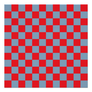Rood blauw geruit gingham patroon perfect poster