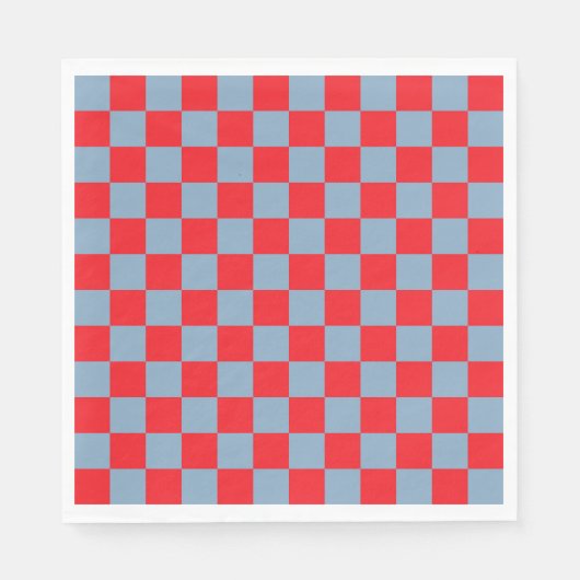 Rood blauw geruit gingham patroon servet (Voorkant)