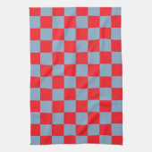 Rood blauw geruit gingham patroon theedoek (Verticaal)