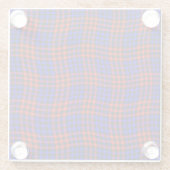 Rood Blauw Geruit Patroon Naadloos Glazen Onderzetter (Achterkant)