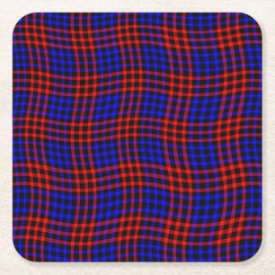 Rood Blauw Geruit Schakelaar Naadloos Patroon Kartonnen Onderzetters
